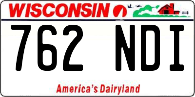 WI license plate 762NDI