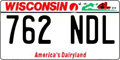 WI license plate 762NDL