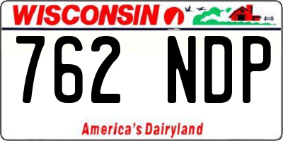 WI license plate 762NDP