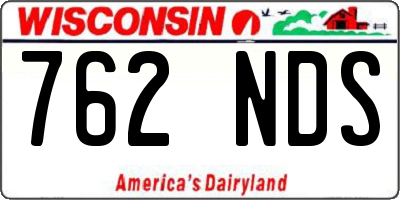 WI license plate 762NDS