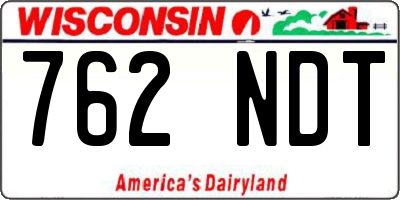 WI license plate 762NDT