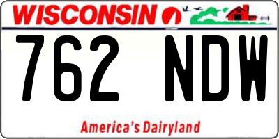 WI license plate 762NDW