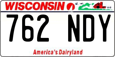WI license plate 762NDY
