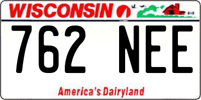 WI license plate 762NEE