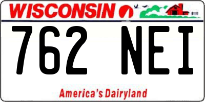 WI license plate 762NEI