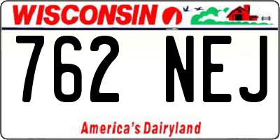 WI license plate 762NEJ