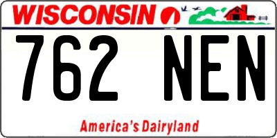 WI license plate 762NEN