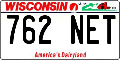 WI license plate 762NET