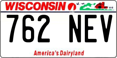 WI license plate 762NEV