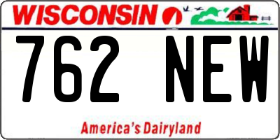 WI license plate 762NEW