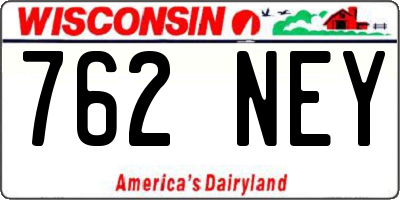 WI license plate 762NEY