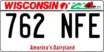 WI license plate 762NFE