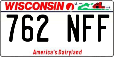 WI license plate 762NFF