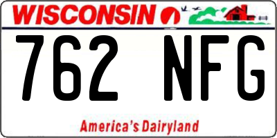 WI license plate 762NFG