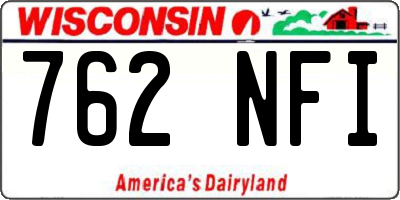 WI license plate 762NFI