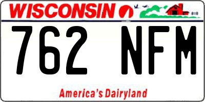 WI license plate 762NFM