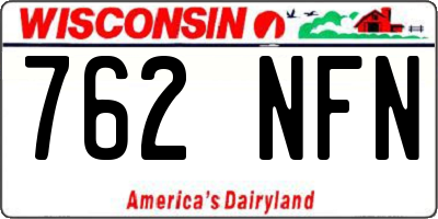WI license plate 762NFN
