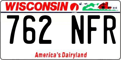 WI license plate 762NFR