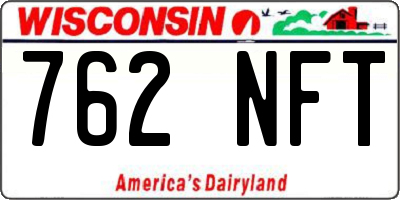 WI license plate 762NFT