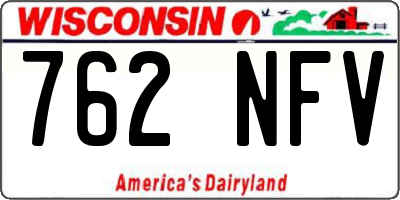 WI license plate 762NFV