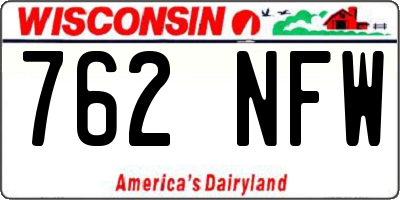 WI license plate 762NFW