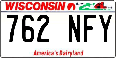 WI license plate 762NFY