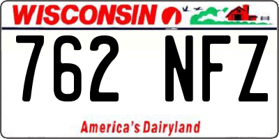 WI license plate 762NFZ