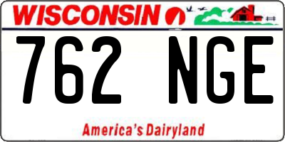 WI license plate 762NGE