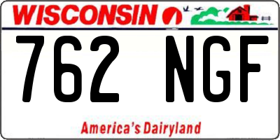 WI license plate 762NGF