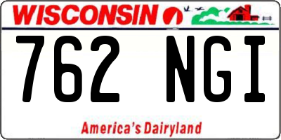 WI license plate 762NGI