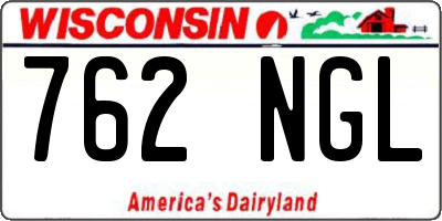 WI license plate 762NGL