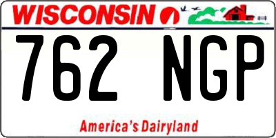 WI license plate 762NGP