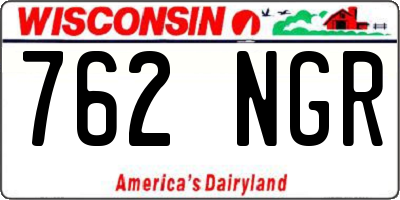 WI license plate 762NGR