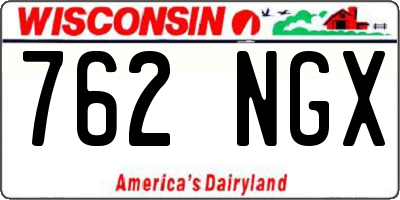 WI license plate 762NGX