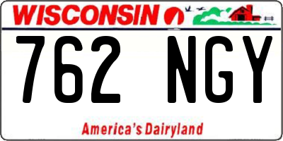 WI license plate 762NGY