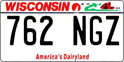WI license plate 762NGZ