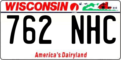 WI license plate 762NHC