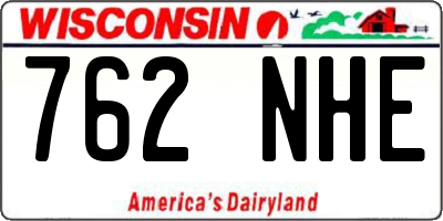 WI license plate 762NHE