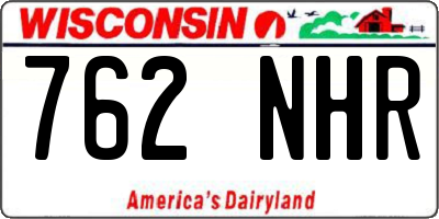 WI license plate 762NHR
