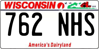 WI license plate 762NHS