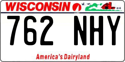 WI license plate 762NHY