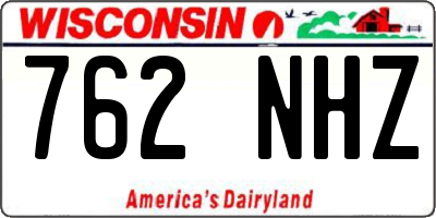 WI license plate 762NHZ
