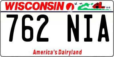 WI license plate 762NIA
