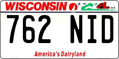 WI license plate 762NID