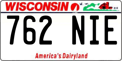 WI license plate 762NIE