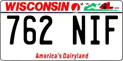 WI license plate 762NIF