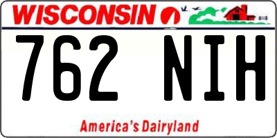 WI license plate 762NIH