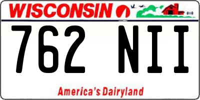 WI license plate 762NII