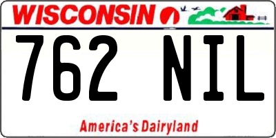 WI license plate 762NIL