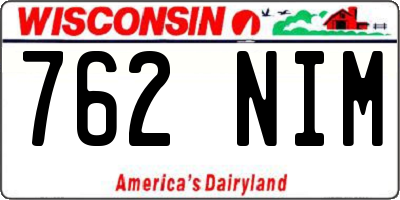 WI license plate 762NIM